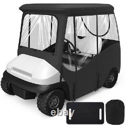 Golf Cart Enclosure for Club Car Precedent 2 Passenger 800D Black Driving Cover