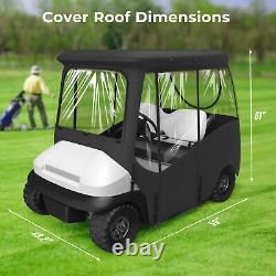 Golf Cart Enclosure for Club Car Precedent 2 Passenger 800D Black Driving Cover