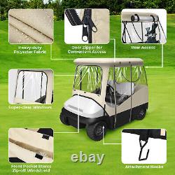 Golf Cart Enclosure for Club Car Precedent 2 Passenger 800D Black Driving Cover