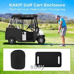 Golf Cart Enclosure for Club Car Precedent 2 Passenger 800D Black Driving Cover