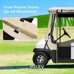 Golf Cart Enclosure for Club Car Precedent 2 Passenger 800D Black Driving Cover