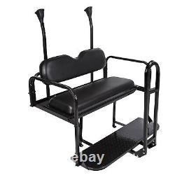 Golf Cart Flip Rear Back Seat Kit With Grab Bar Black For Club Car Precedent Tempo