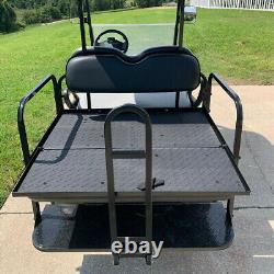 Golf Cart Flip Rear Back Seat Kit With Grab Bar Black For Club Car Precedent Tempo