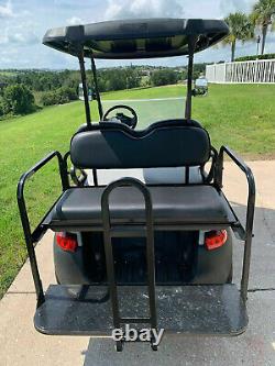 Golf Cart Flip Rear Back Seat Kit With Grab Bar Black For Club Car Precedent Tempo