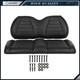 Golf Cart Front Seat Bottom & Back Cushion Set For Club Car Precedent Black