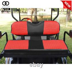 Golf Cart Padded Front + Rear Seat Cover Red Black For Club Car Precedent 04+