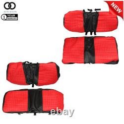 Golf Cart Padded Front + Rear Seat Cover Red Black For Club Car Precedent 04+