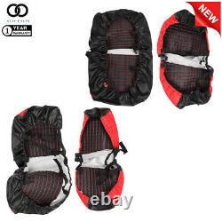 Golf Cart Padded Front + Rear Seat Cover Red Black For Club Car Precedent 04+