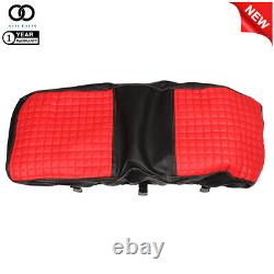 Golf Cart Padded Front + Rear Seat Cover Red Black For Club Car Precedent 04+