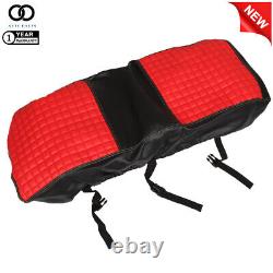 Golf Cart Padded Front + Rear Seat Cover Red Black For Club Car Precedent 04+