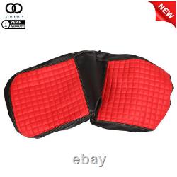 Golf Cart Padded Front + Rear Seat Cover Red Black For Club Car Precedent 04+