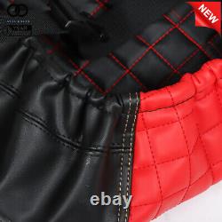 Golf Cart Padded Front + Rear Seat Cover Red Black For Club Car Precedent 04+