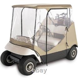 Golf Cart Rain Cover Enclosure 2 Person Club Car Waterproof Portable with Case NEW