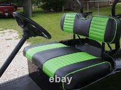 Golf Cart Seat Cover Set Front Back Lime Green Extra Padding For Club Car EZGO