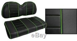 Golf Cart Seat Covers Custom BLACK & LIME Piping Stitching Club Car Ezgo Yamaha