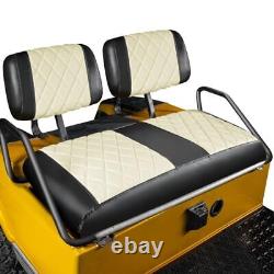 Golf Cart Seat Covers Fit Club Car DS Pre-2000 Seat Off White and Black