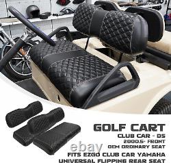 Golf Cart Seat Covers Waterproof Sun Resistant Vinyl Leather Club Car DS Black 4