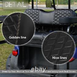 Golf Cart Seat Covers Waterproof Sun Resistant Vinyl Leather Club Car DS Black 4