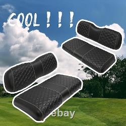 Golf Cart Seat Covers Waterproof Sun Resistant Vinyl Leather Club Car DS Black 4