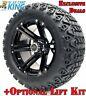 Golf Cart Wheels And Tires 14 Nitro Black With All Terrain Tires (x4)