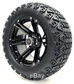 Golf Cart Wheels and Tires Combo 14 Madjax Nitro Black Set of 4