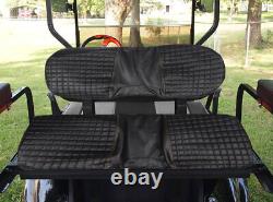 Golf Carts Front And Rear Seat Covers Fits For Club Car DS 2000.5-Up Black Color