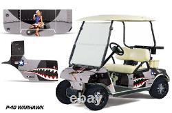 Graphics Kit Decal Sticker Wrap For Club Car Golf Cart 1983-2014 Warhawk Black