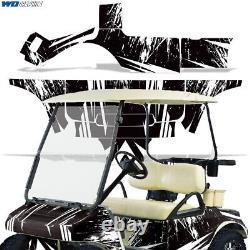 Graphics kit Sticker Decal Wrap for CLUB CAR 83-14 SLASH BLACK AND WHITE
