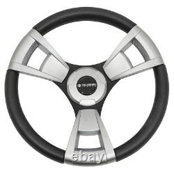 Gussi Italia Model 13 Black/Brushed Golf Cart Steering Wheel -Club Car Precedent