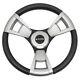 Gussi Italia Model 13 Black/brushed Golf Cart Steering Wheel -club Car Precedent