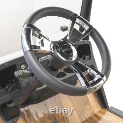 Gussi Italia Model 13 Black/Chrome Golf Cart Steering Wheel Club Car Precedent