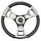 Gussi Italia Model 13 Chrome/black Steering Wheel/adapter Fit Club Car Precedent