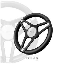 Gussi Italia Molino Brush/Black Steering Wheel with Adapter Club Car Precedent
