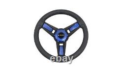 Gussi Model Black & Blue Steering Wheel for Club Car DS Golf Carts 1982+