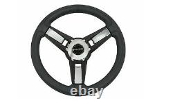 Gussi Model Black & Chrome Steering Wheel for Club Car Precedent Golf Carts