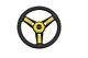 Gussi Model Black & Yellow Steering Wheel For Club Car Ds Golf Carts 1982+