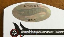 HOT WHEELS 2016 RLC CLUB CAR Black/Chrome'55 Chevy Bel Air Gasser 1 of 3000