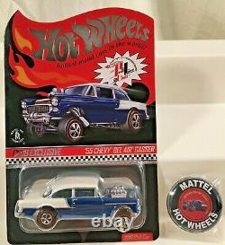 Hot Wheels 55 Chevy Bel Air Gasser 2016 Club Car RLC Black Chrome Red Blue ERROR