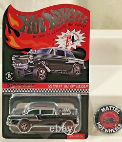 Hot Wheels 55 Chevy Bel Air Gasser 2016 Club Car RLC Black Chrome Red Blue ERROR