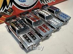 Hot Wheels RLC 2005 Olds 442 Club Car Red Blue White Black LOT CHROME Mint LOOSE