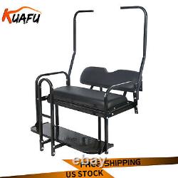 KUAFU For 82-00 Club Car DS Golf Cart Flip Folding Rear Back Seat Kit withGrab Bar