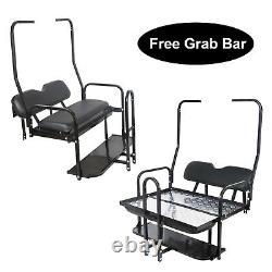 KUAFU For 82-00 Club Car DS Golf Cart Flip Folding Rear Back Seat Kit withGrab Bar