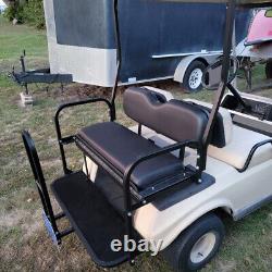 KUAFU For 82-00 Club Car DS Golf Cart Flip Folding Rear Back Seat Kit withGrab Bar