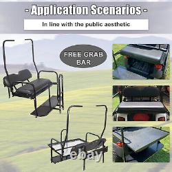 KUAFU For 82-00 Club Car DS Golf Cart Flip Folding Rear Back Seat Kit withGrab Bar