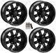 Lsi 10 Casino Matte Black Golf Cart Wheels/rims E-z-go & Club Car