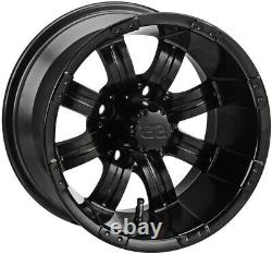 LSI 10 Casino Matte Black Golf Cart Wheels/Rims E-Z-GO & Club Car