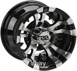 LSI 10 Warlock Machined/Black Golf Cart Wheels/Rims E-Z-GO & Club Car