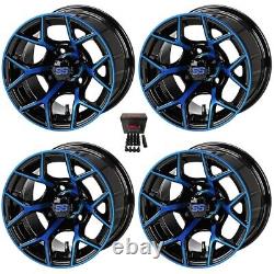 LSI Ninja 12 Golf Cart Wheels/Rims Black/Blue E-Z-GO & Club Car