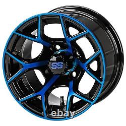 LSI Ninja 14 Golf Cart Wheels/Rims Black/Blue E-Z-GO & Club Car