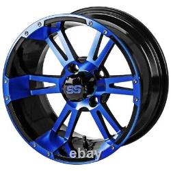 LSI Raptor 12 Golf Cart Wheels/Rims Black/Blue E-Z-GO & Club Car